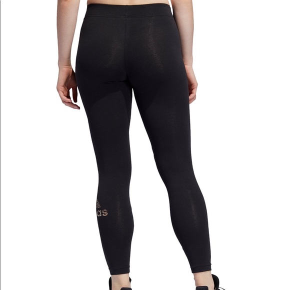 🌹ADIDAS WOMENS METALLIC LOGO TRAINING TIGHTS🌹 - Picture 2 of 5